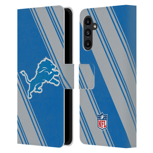 NFL Detroit Lions Artwork Stripes Leather Book Wallet Case Cover For Samsung Galaxy A13 5G (2021)
