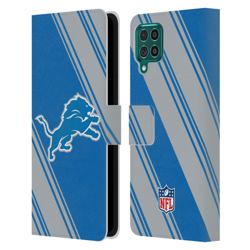 NFL Detroit Lions Artwork Stripes Leather Book Wallet Case Cover For Samsung Galaxy F62 (2021)