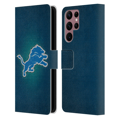 NFL Detroit Lions Artwork LED Leather Book Wallet Case Cover For Samsung Galaxy S22 Ultra 5G