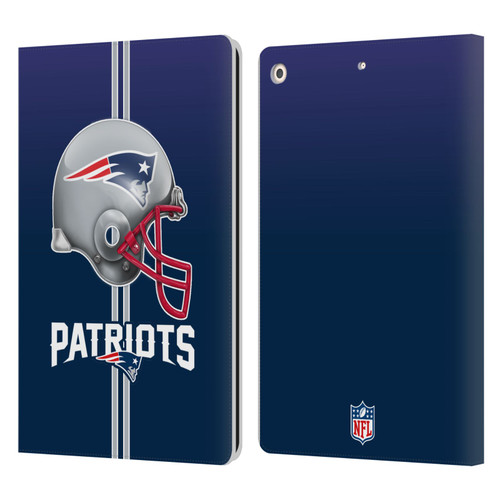 NFL New England Patriots Logo Helmet Leather Book Wallet Case Cover For Apple iPad 10.2 2019/2020/2021