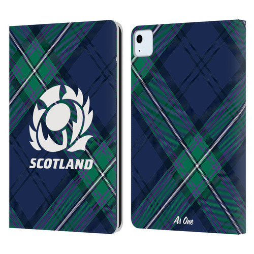 Scotland Rugby Graphics Tartan Oversized Leather Book Wallet Case Cover For Apple iPad Air 2020 / 2022