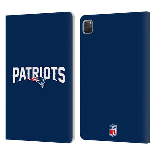 NFL New England Patriots Logo Plain Leather Book Wallet Case Cover For Apple iPad Pro 11 2020 / 2021 / 2022