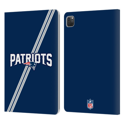 NFL New England Patriots Logo Stripes Leather Book Wallet Case Cover For Apple iPad Pro 11 2020 / 2021 / 2022