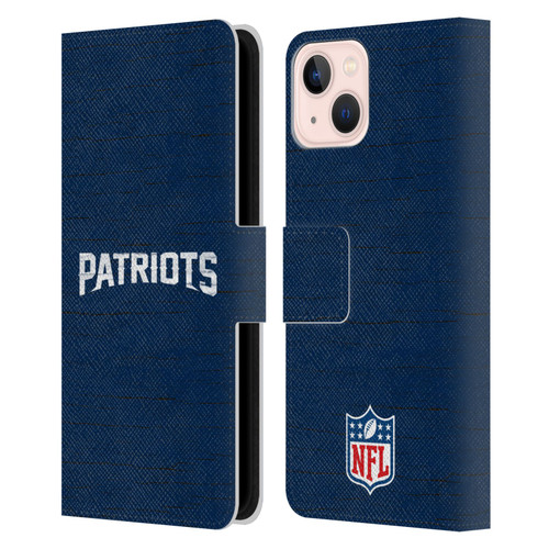 NFL New England Patriots Logo Distressed Look Leather Book Wallet Case Cover For Apple iPhone 13 NFL New England Patriots Logo Distressed Look Leather Book Wallet Case Cover For Apple iPhone 13