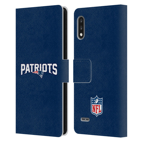NFL New England Patriots Logo Plain Leather Book Wallet Case Cover For LG K22