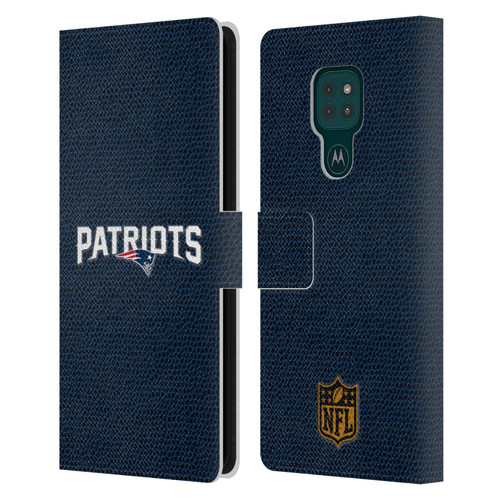 NFL New England Patriots Logo Football Leather Book Wallet Case Cover For Motorola Moto G9 Play