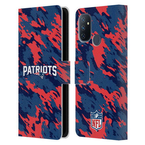 NFL New England Patriots Logo Camou Leather Book Wallet Case Cover For OnePlus Nord N100