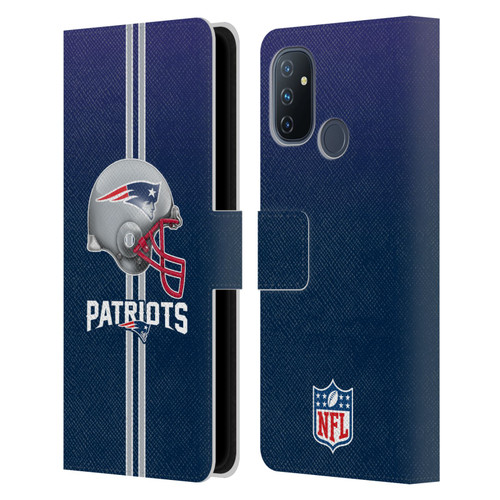 NFL New England Patriots Logo Helmet Leather Book Wallet Case Cover For OnePlus Nord N100
