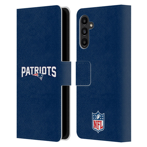 NFL New England Patriots Logo Plain Leather Book Wallet Case Cover For Samsung Galaxy A13 5G (2021)