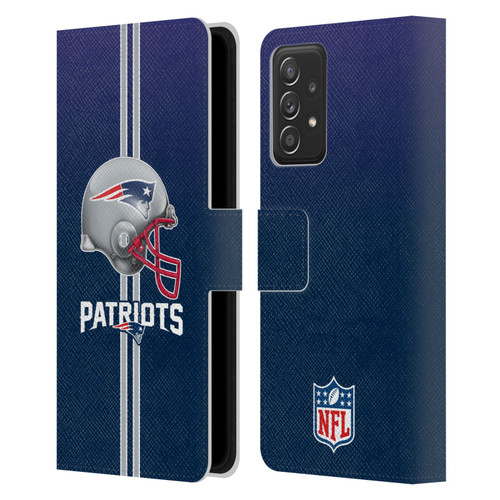 NFL New England Patriots Logo Helmet Leather Book Wallet Case Cover For Samsung Galaxy A53 5G (2022)