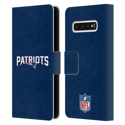NFL New England Patriots Logo Plain Leather Book Wallet Case Cover For Samsung Galaxy S10