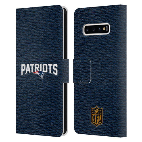 NFL New England Patriots Logo Football Leather Book Wallet Case Cover For Samsung Galaxy S10+ / S10 Plus
