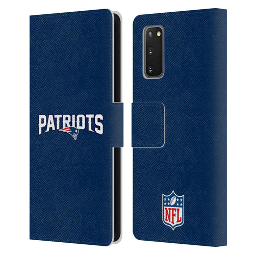 NFL New England Patriots Logo Plain Leather Book Wallet Case Cover For Samsung Galaxy S20 / S20 5G
