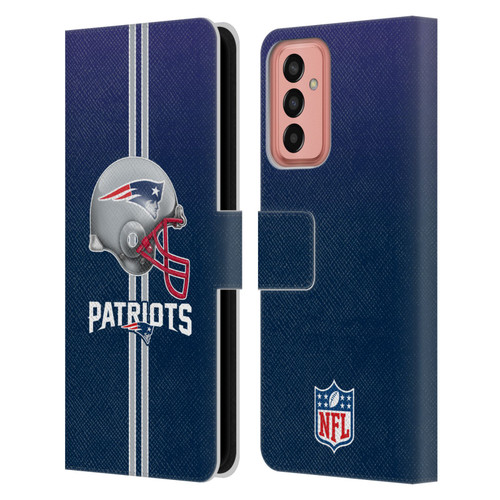 NFL New England Patriots Logo Helmet Leather Book Wallet Case Cover For Samsung Galaxy M13 (2022)
