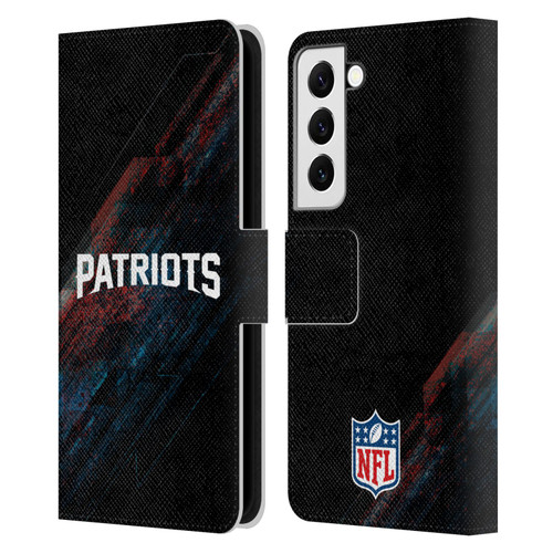 NFL New England Patriots Logo Blur Leather Book Wallet Case Cover For Samsung Galaxy S22 5G