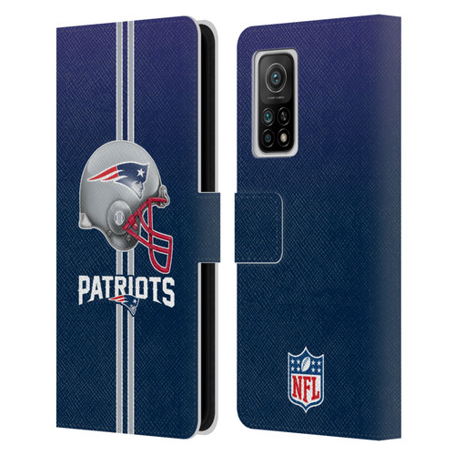 NFL New England Patriots Logo Helmet Leather Book Wallet Case Cover For Xiaomi Mi 10T 5G