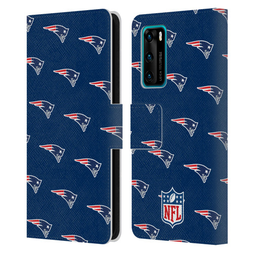 NFL New England Patriots Artwork Patterns Leather Book Wallet Case Cover For Huawei P40 5G