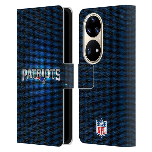 NFL New England Patriots Artwork LED Leather Book Wallet Case Cover For Huawei P50 Pro