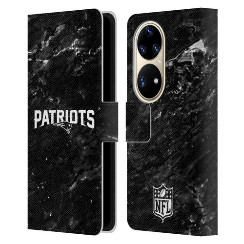 NFL New England Patriots Artwork Marble Leather Book Wallet Case Cover For Huawei P50 Pro
