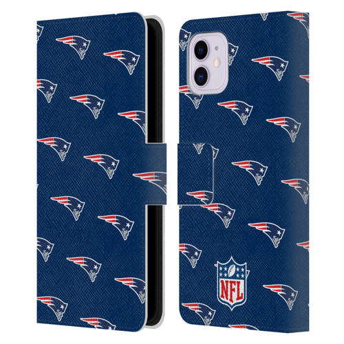 NFL New England Patriots Artwork Patterns Leather Book Wallet Case Cover For Apple iPhone 11