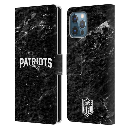 NFL New England Patriots Artwork Marble Leather Book Wallet Case Cover For Apple iPhone 12 Pro Max