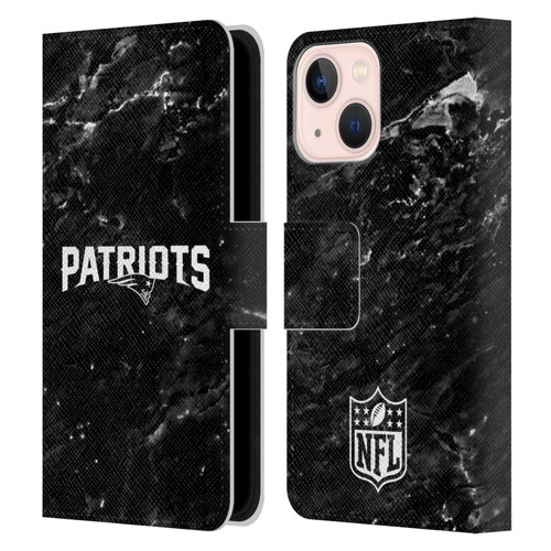 NFL New England Patriots Artwork Marble Leather Book Wallet Case Cover For Apple iPhone 13 Mini