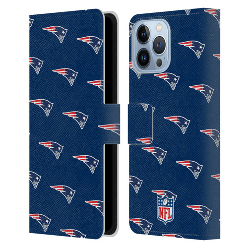 NFL New England Patriots Artwork Patterns Leather Book Wallet Case Cover For Apple iPhone 13 Pro Max