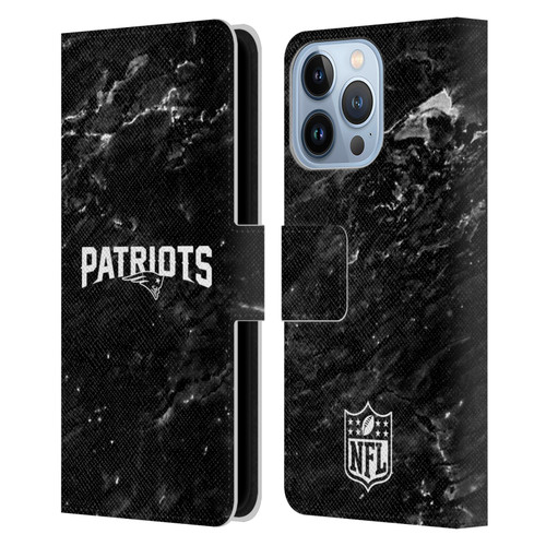NFL New England Patriots Artwork Marble Leather Book Wallet Case Cover For Apple iPhone 13 Pro