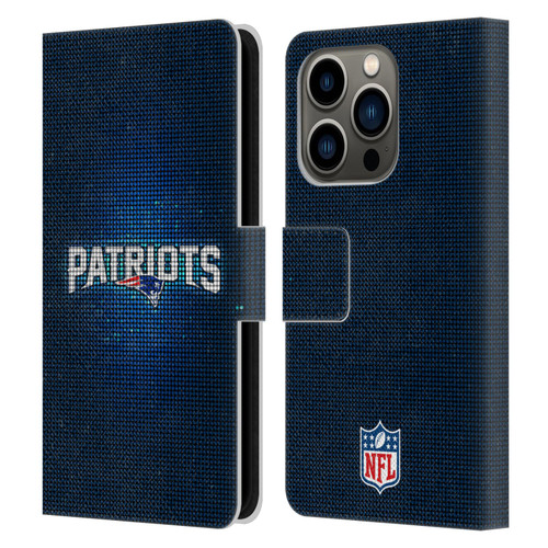 NFL New England Patriots Artwork LED Leather Book Wallet Case Cover For Apple iPhone 14 Pro