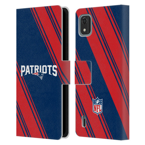 NFL New England Patriots Artwork Stripes Leather Book Wallet Case Cover For Nokia C2 2nd Edition