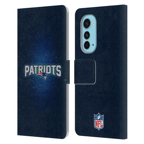 NFL New England Patriots Artwork LED Leather Book Wallet Case Cover For Motorola Edge (2022)