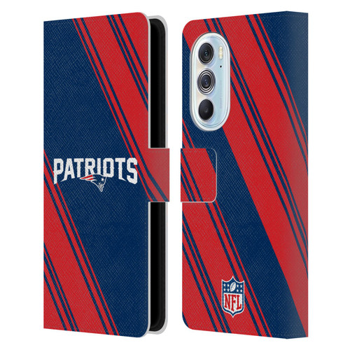 NFL New England Patriots Artwork Stripes Leather Book Wallet Case Cover For Motorola Edge X30