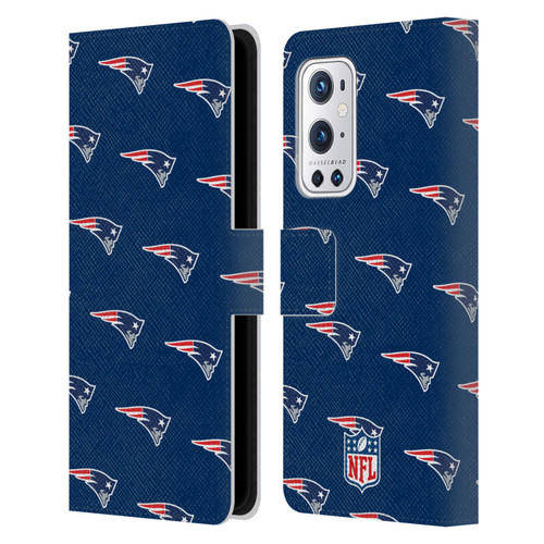 NFL New England Patriots Artwork Patterns Leather Book Wallet Case Cover For OnePlus 9 Pro