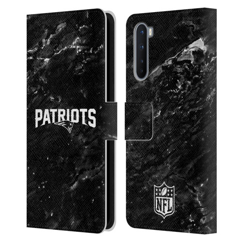 NFL New England Patriots Artwork Marble Leather Book Wallet Case Cover For OnePlus Nord 5G