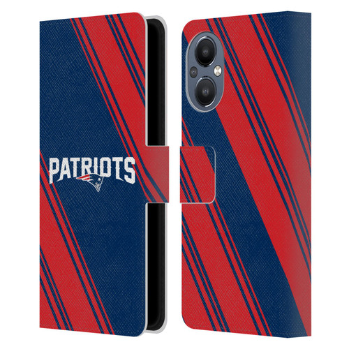 NFL New England Patriots Artwork Stripes Leather Book Wallet Case Cover For OnePlus Nord N20 5G