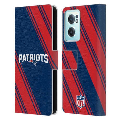 NFL New England Patriots Artwork Stripes Leather Book Wallet Case Cover For OnePlus Nord CE 2 5G
