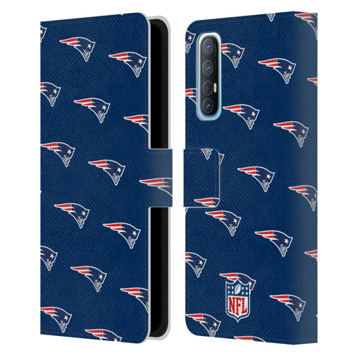 NFL New England Patriots Artwork Patterns Leather Book Wallet Case Cover For OPPO Find X2 Neo 5G