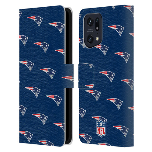 NFL New England Patriots Artwork Patterns Leather Book Wallet Case Cover For OPPO Find X5