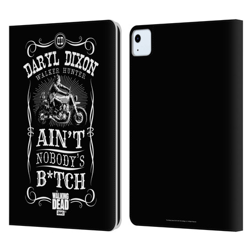 AMC The Walking Dead Daryl Dixon Biker Art Motorcycle Black White Leather Book Wallet Case Cover For Apple iPad Air 2020 / 2022