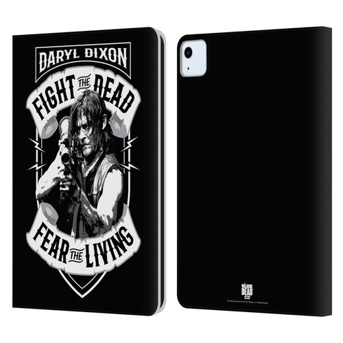 AMC The Walking Dead Daryl Dixon Biker Art RPG Black White Leather Book Wallet Case Cover For Apple iPad Air 11 2020/2022/2024