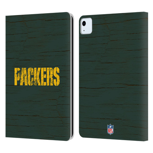 NFL Green Bay Packers Logo Distressed Look Leather Book Wallet Case Cover For Apple iPad Air 2020 / 2022