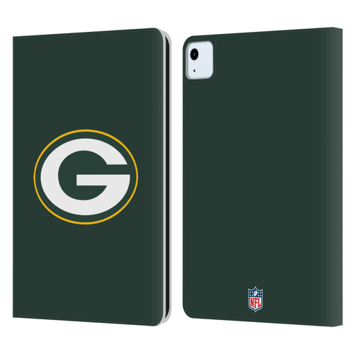 NFL Green Bay Packers Logo Plain Leather Book Wallet Case Cover For Apple iPad Air 2020 / 2022