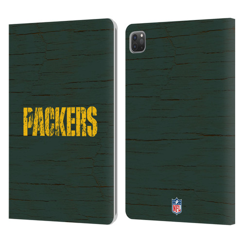 NFL Green Bay Packers Logo Distressed Look Leather Book Wallet Case Cover For Apple iPad Pro 11 2020 / 2021 / 2022