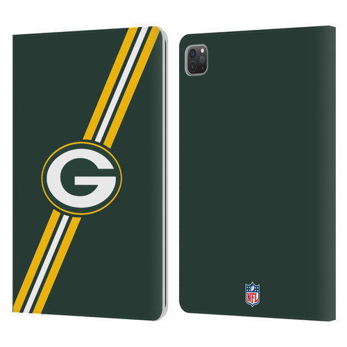 NFL Green Bay Packers Logo Stripes Leather Book Wallet Case Cover For Apple iPad Pro 11 2020 / 2021 / 2022