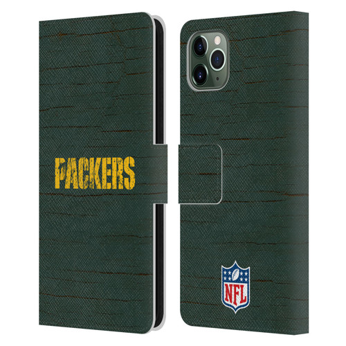 NFL Green Bay Packers Logo Distressed Look Leather Book Wallet Case Cover For Apple iPhone 11 Pro Max