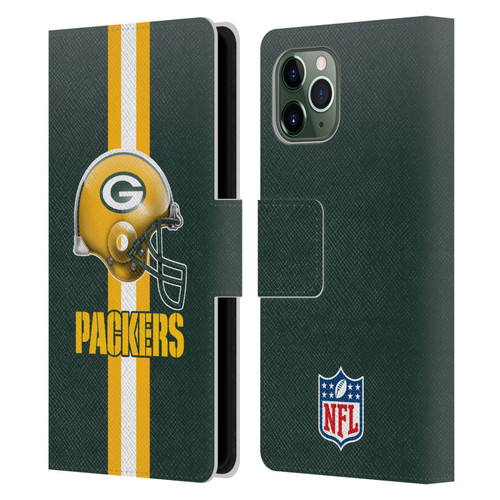 NFL Green Bay Packers Logo Helmet Leather Book Wallet Case Cover For Apple iPhone 11 Pro