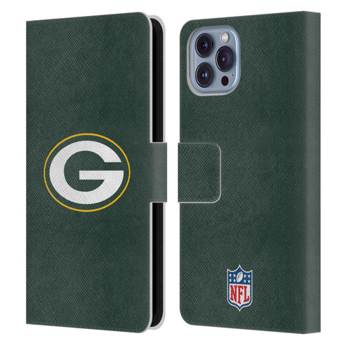 NFL Green Bay Packers Logo Plain Leather Book Wallet Case Cover For Apple iPhone 14