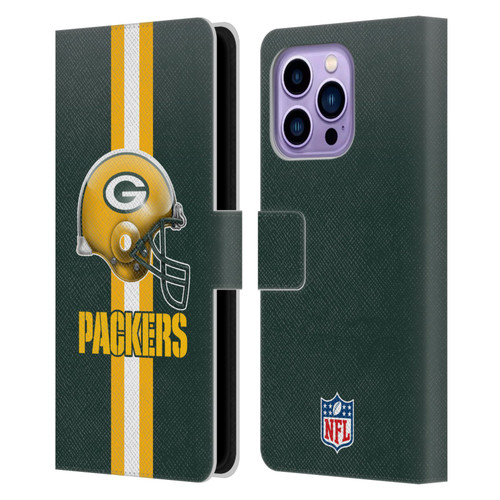 NFL Green Bay Packers Logo Helmet Leather Book Wallet Case Cover For Apple iPhone 14 Pro Max