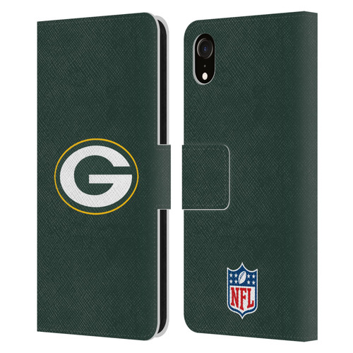 NFL Green Bay Packers Logo Plain Leather Book Wallet Case Cover For Apple iPhone XR