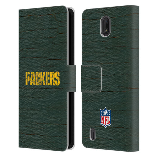 NFL Green Bay Packers Logo Distressed Look Leather Book Wallet Case Cover For Nokia C01 Plus/C1 2nd Edition